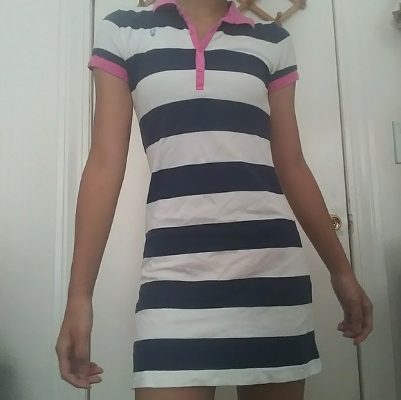 Striped Polo Dress - Picture 1 of 3